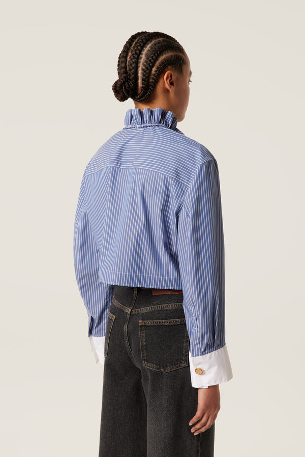 Chemise courte à volants