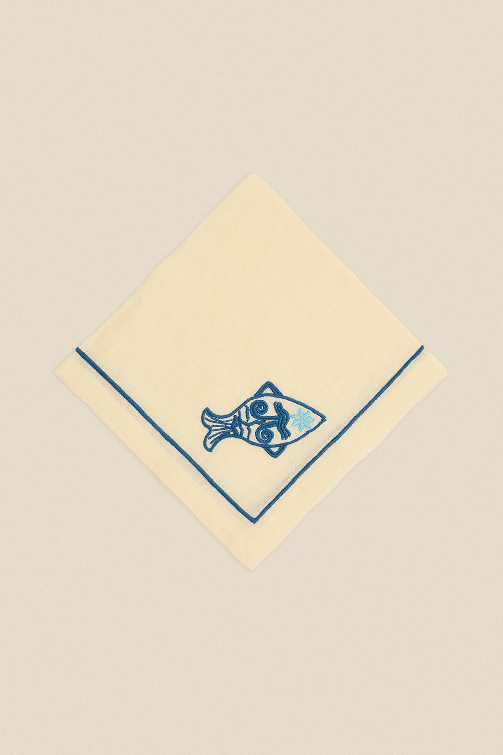 Embroidered fish napkin