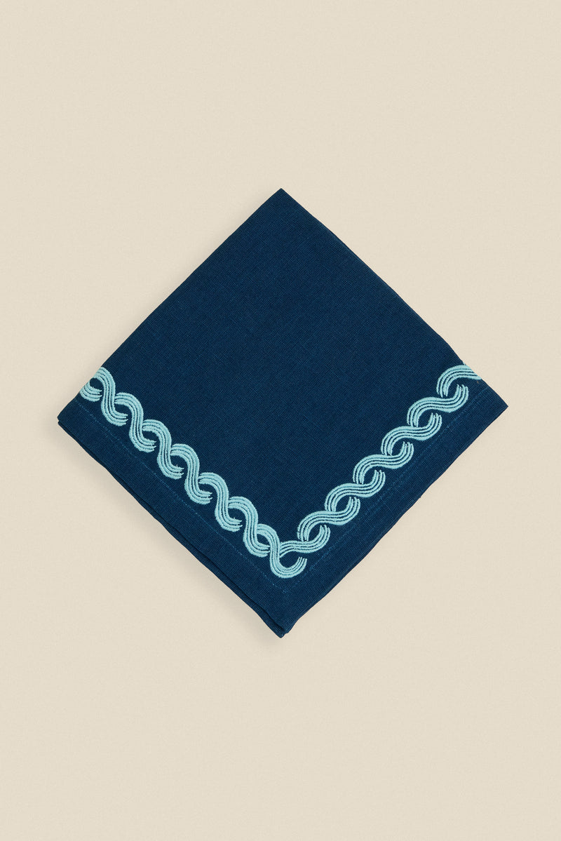 Serviette de table brodée tresse
