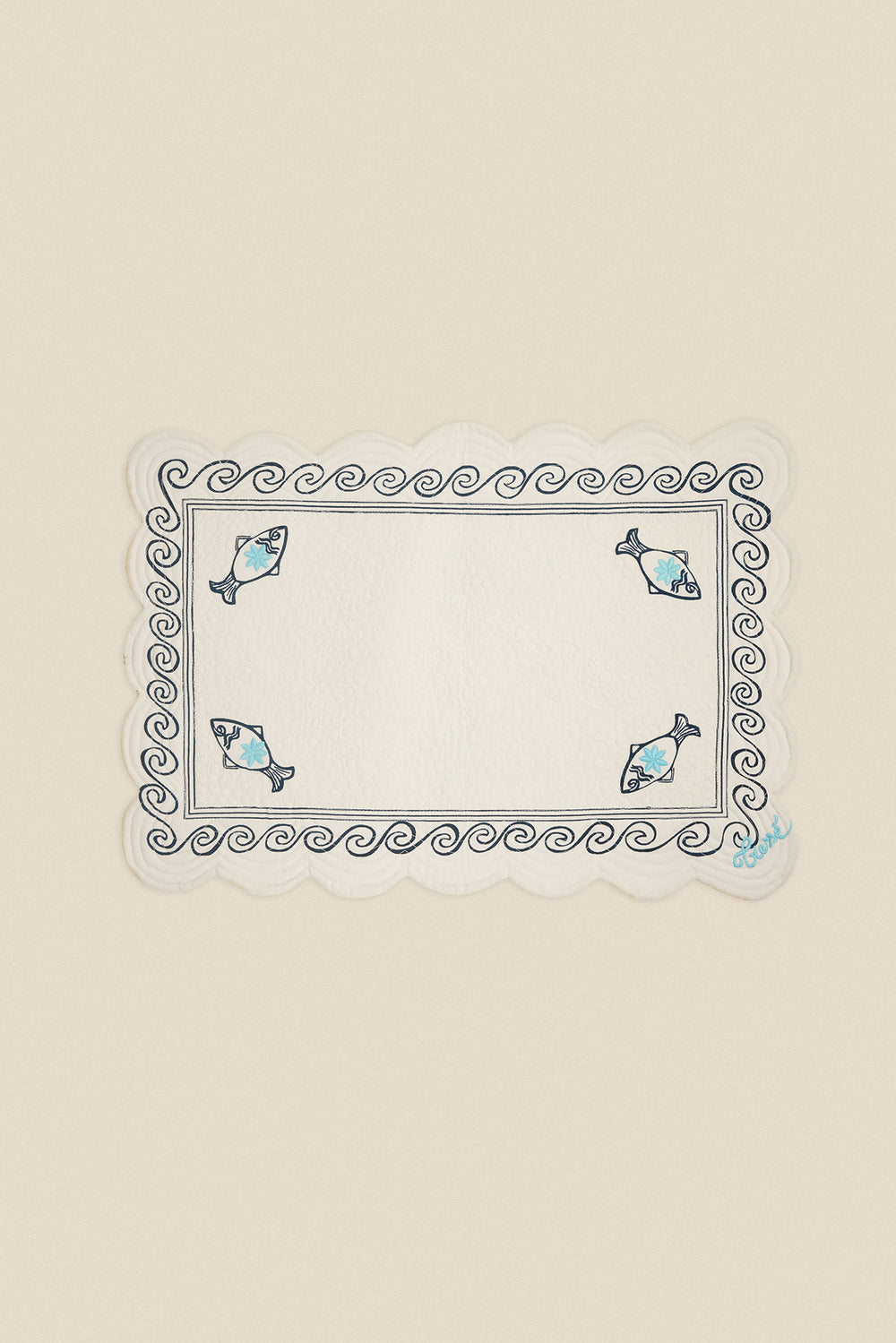 La Mer embroidered reversible placemat