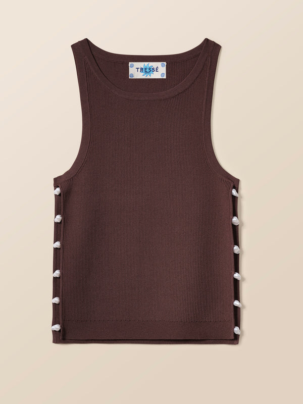 Top en maille à perles