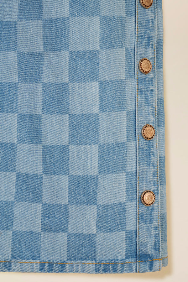 Denim à motif damier