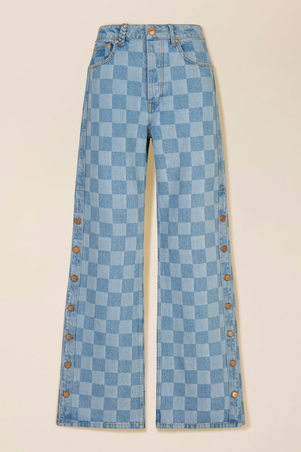 Denim à motif damier