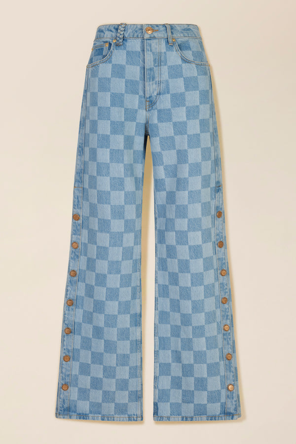Denim à motif damier