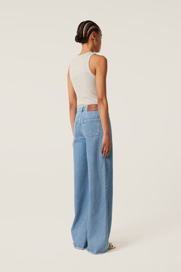 Denim double ceinture