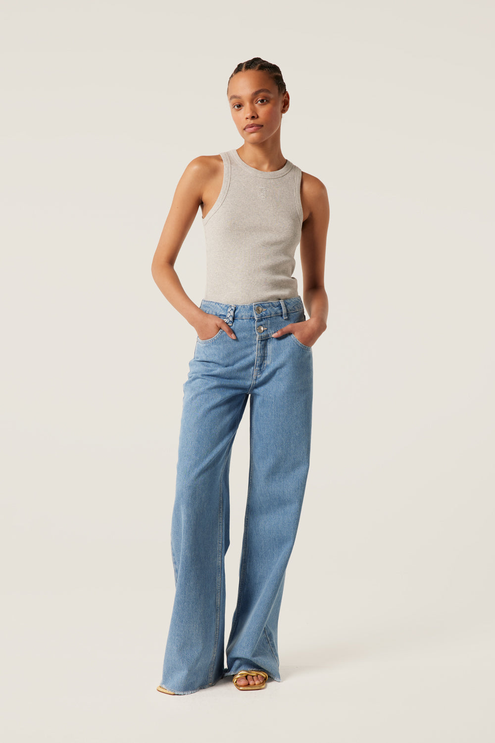Double belt denim