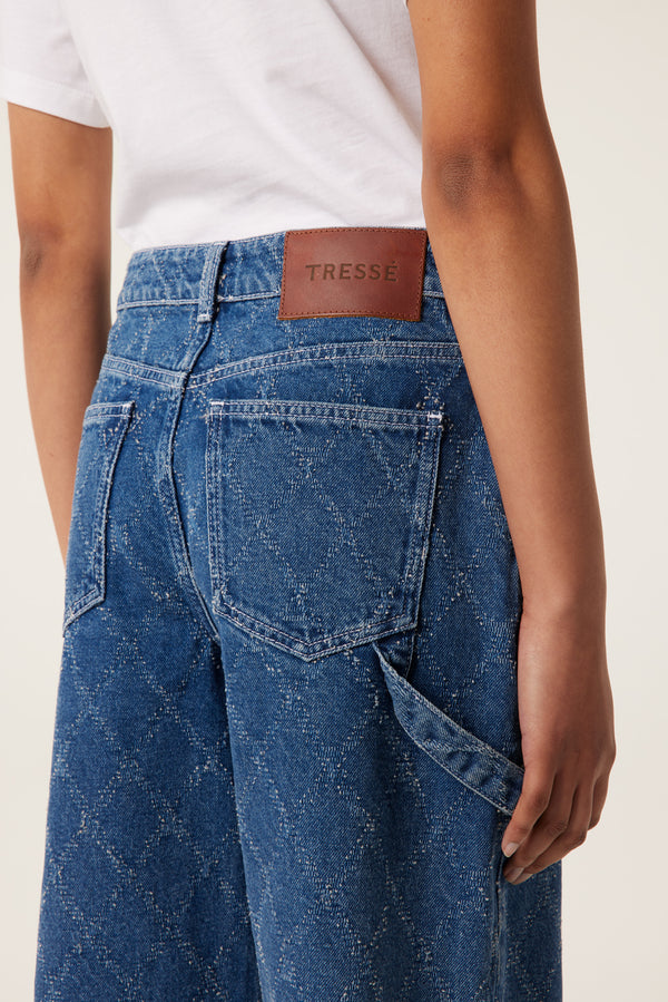 Denim à effet texturé losanges