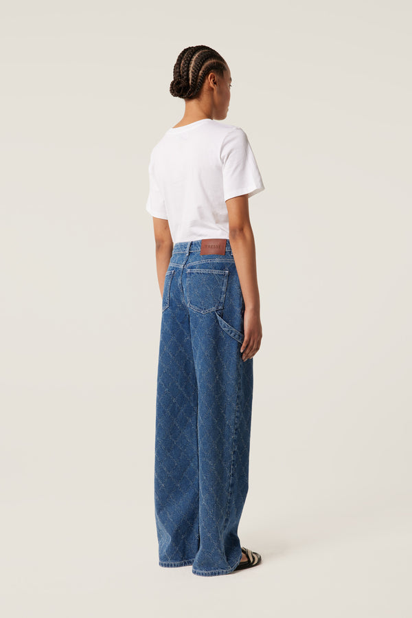 Denim à effet texturé losanges