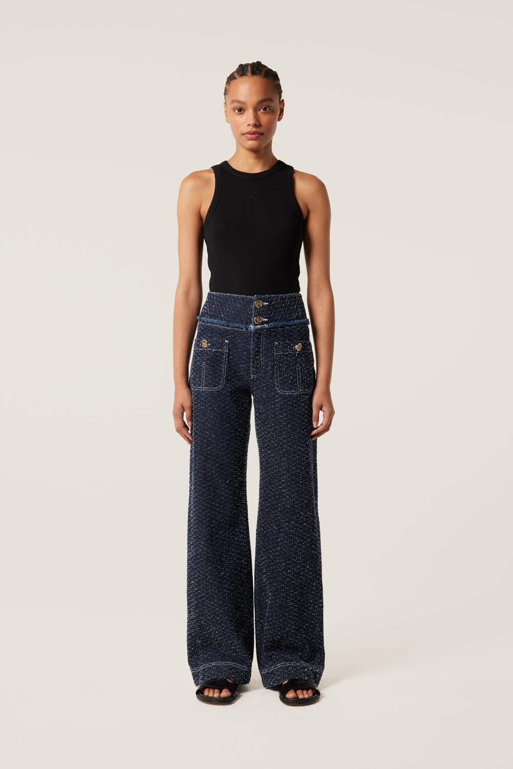 Tweed denim pants