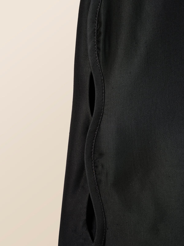 Pantalon en satin à ouverture tresse