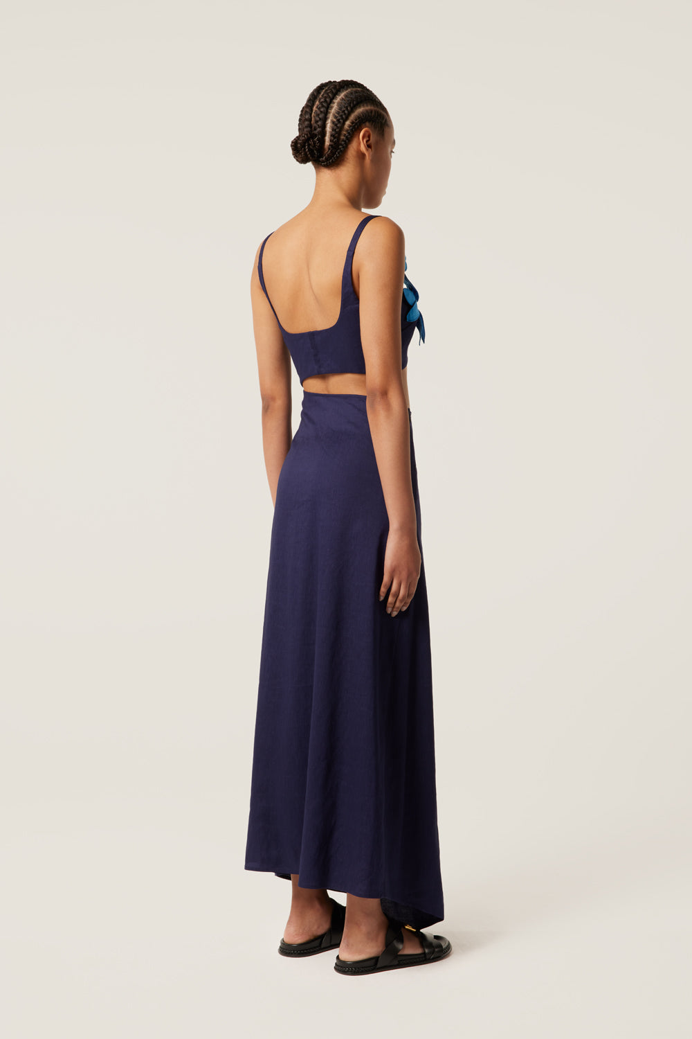 Long dress with a bralette effect