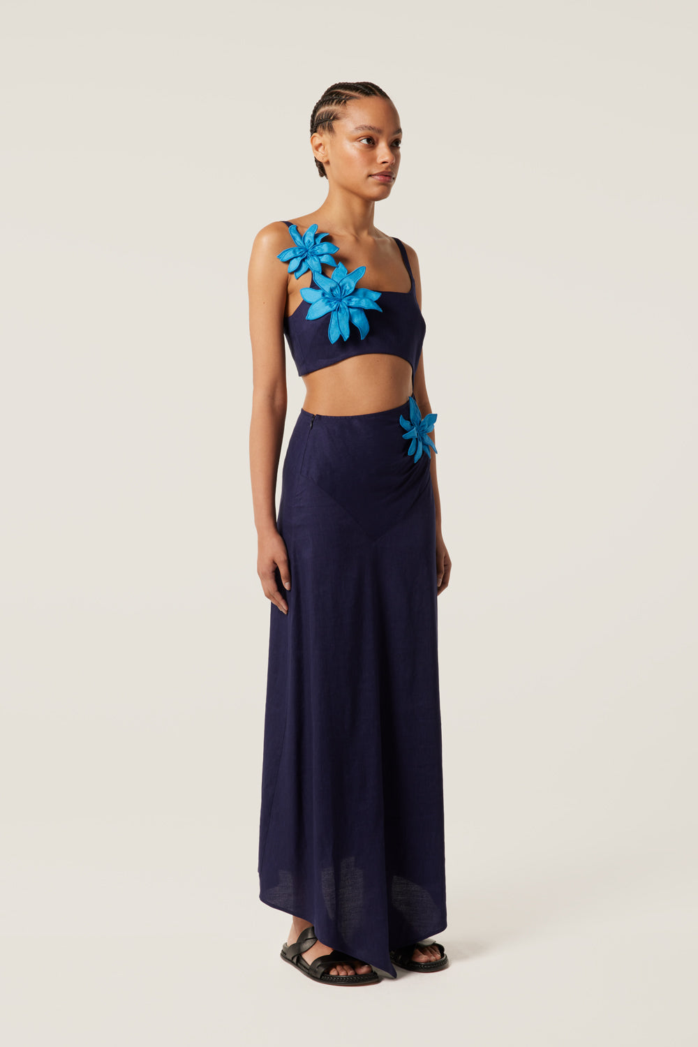 Long dress with a bralette effect