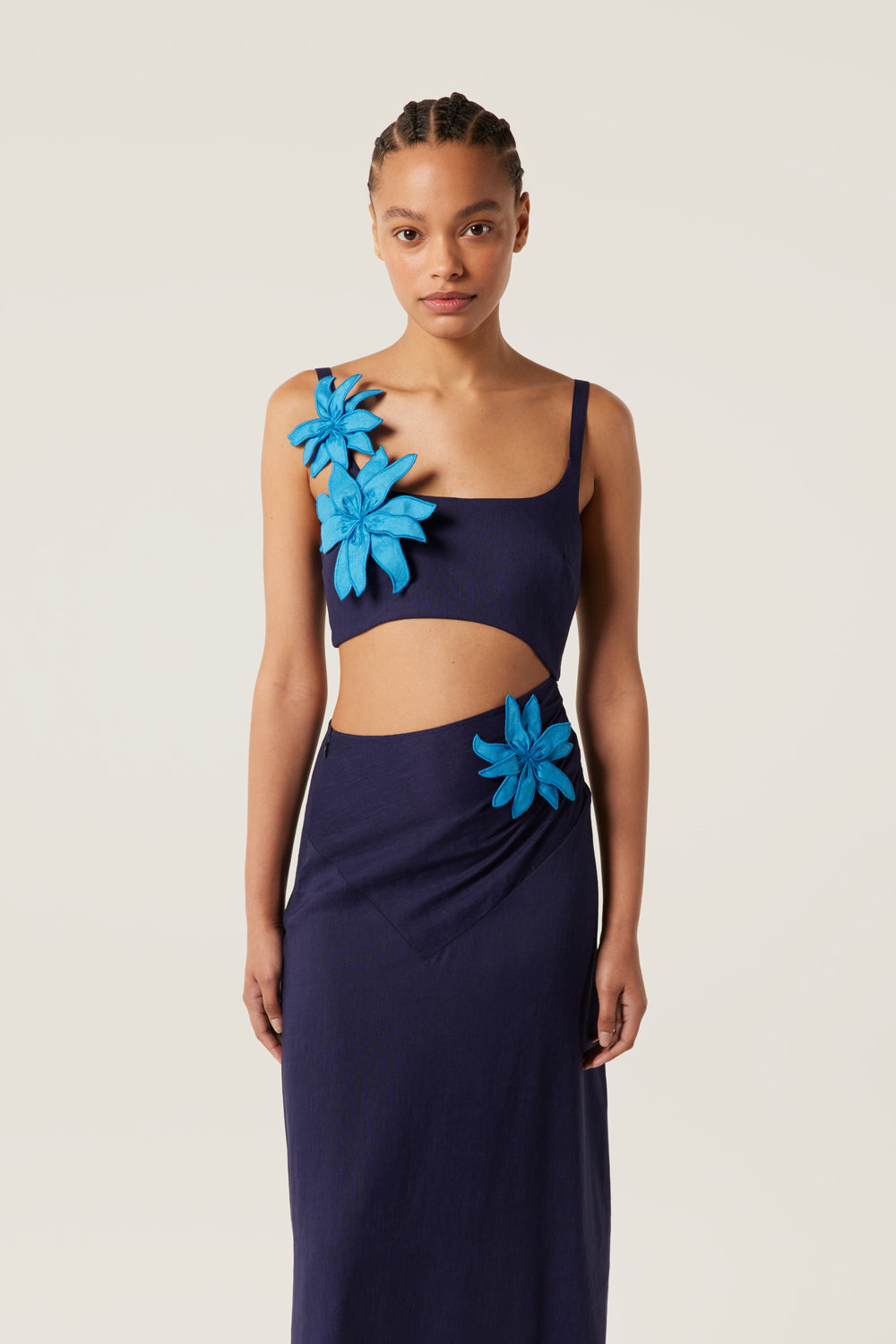 Long dress with a bralette effect