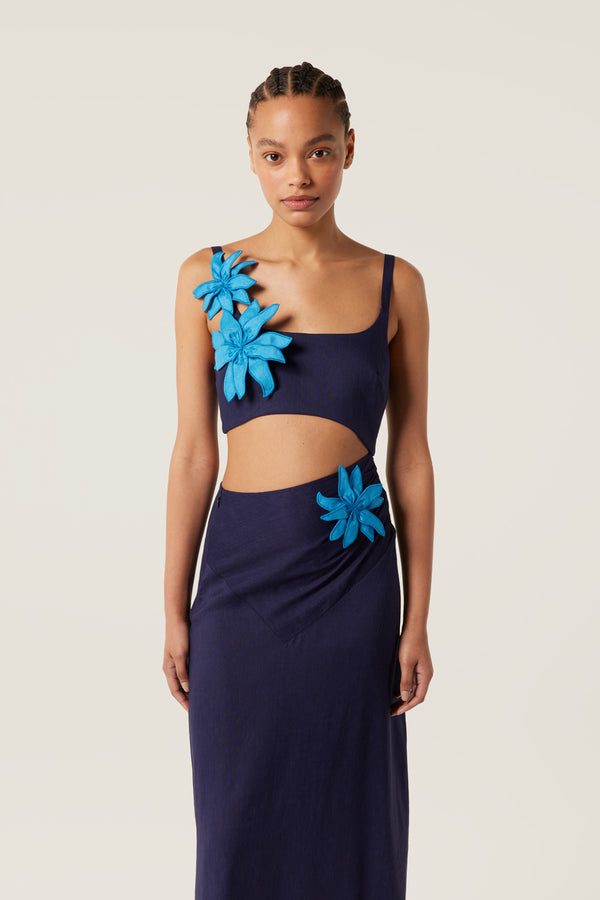 Robe longue effet brassière