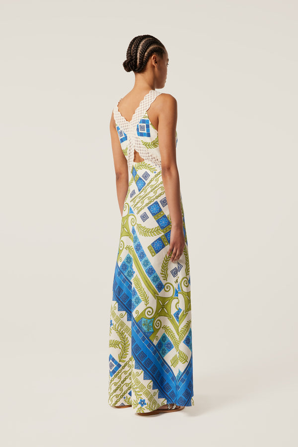 Robe longue à détail dentelle