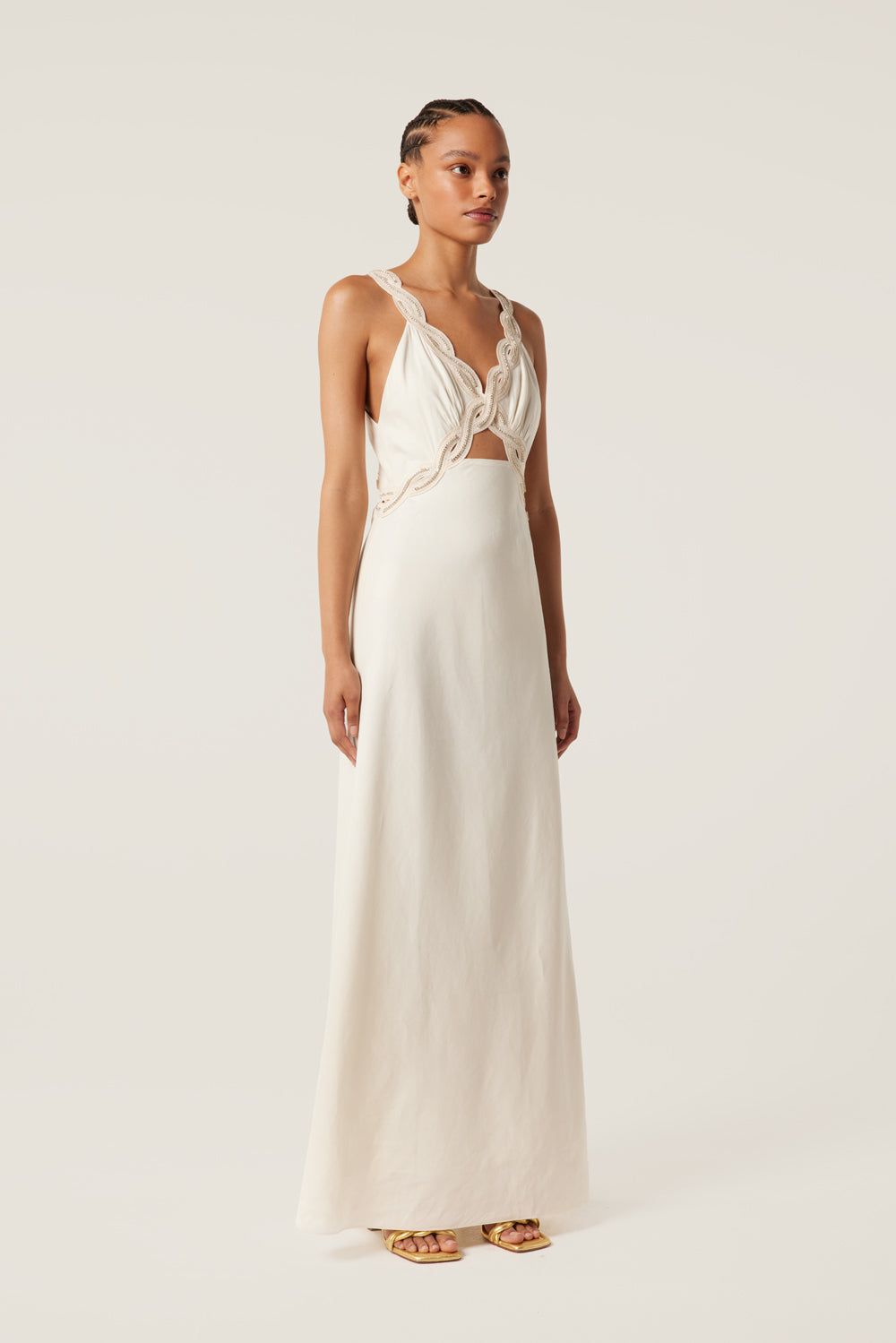 Robe à galon tresse écru
