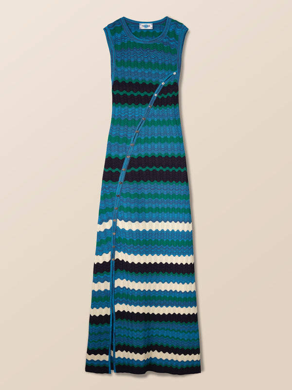 Robe en maille à rayures