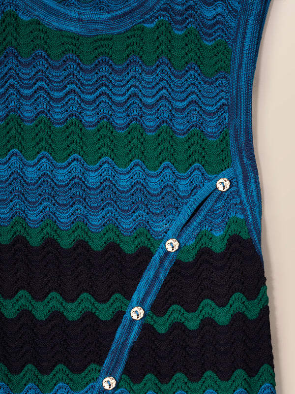 Robe en maille à rayures