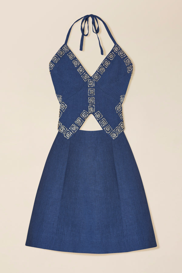 Robe courte à strass