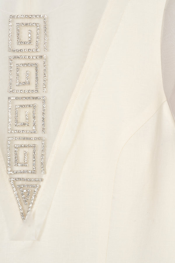 Robe courte à spirales strass
