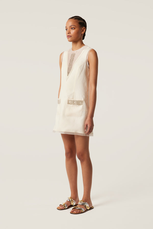 Robe courte à spirales strass