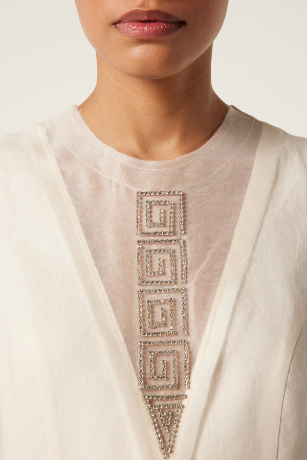 Robe courte à spirales strass