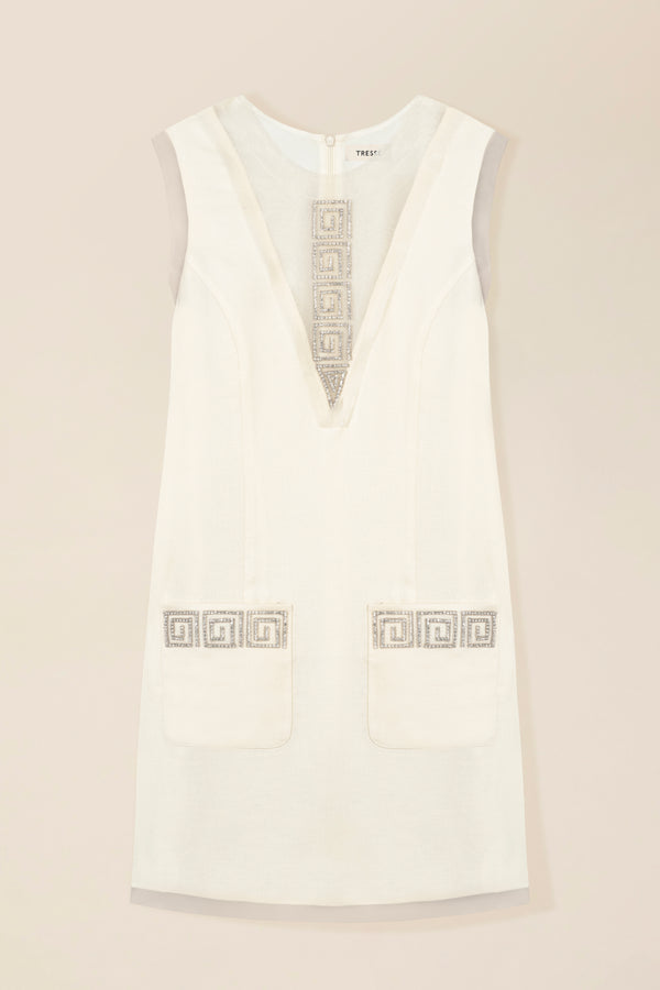 Robe courte à spirales strass