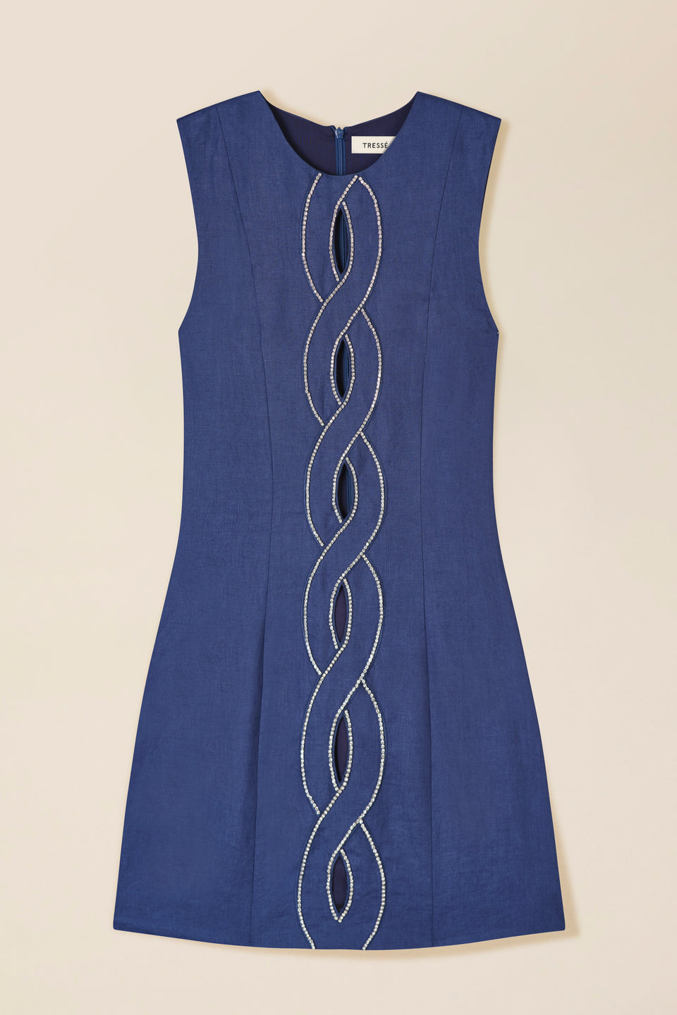 Robe courte à tresse bleue