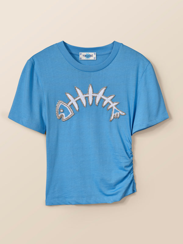 T-shirt poisson à strass