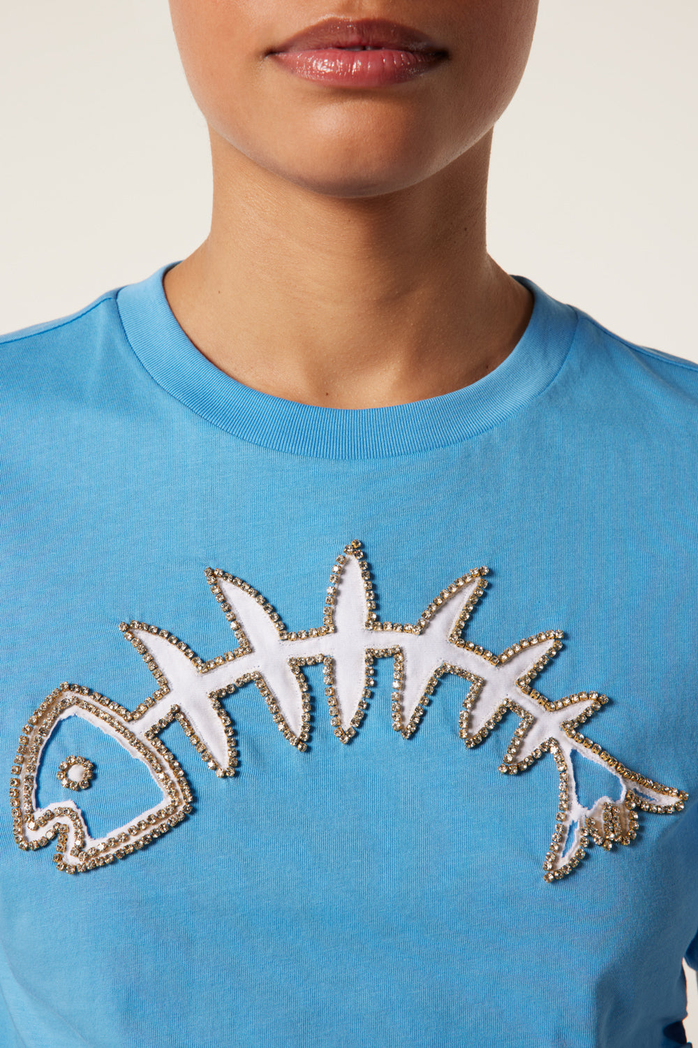 Rhinestone fish t-shirt