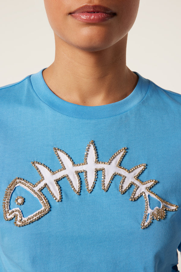 T-shirt poisson à strass