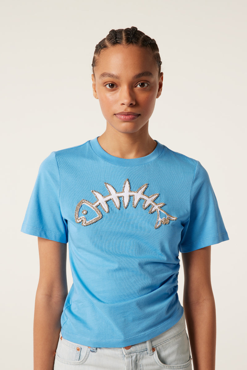 T-shirt poisson à strass