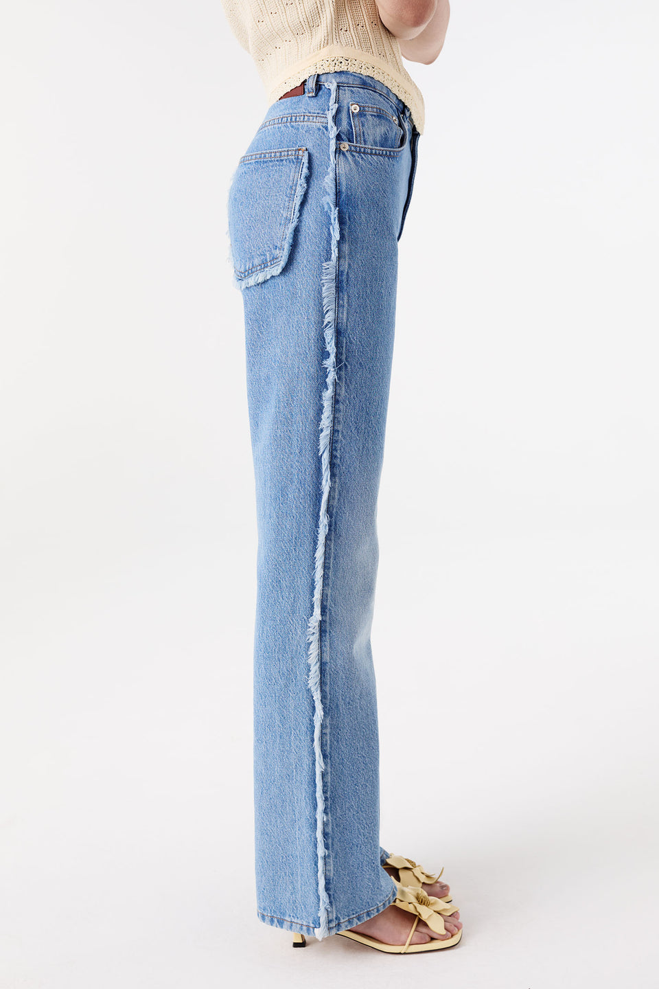 Denim droit à franges
