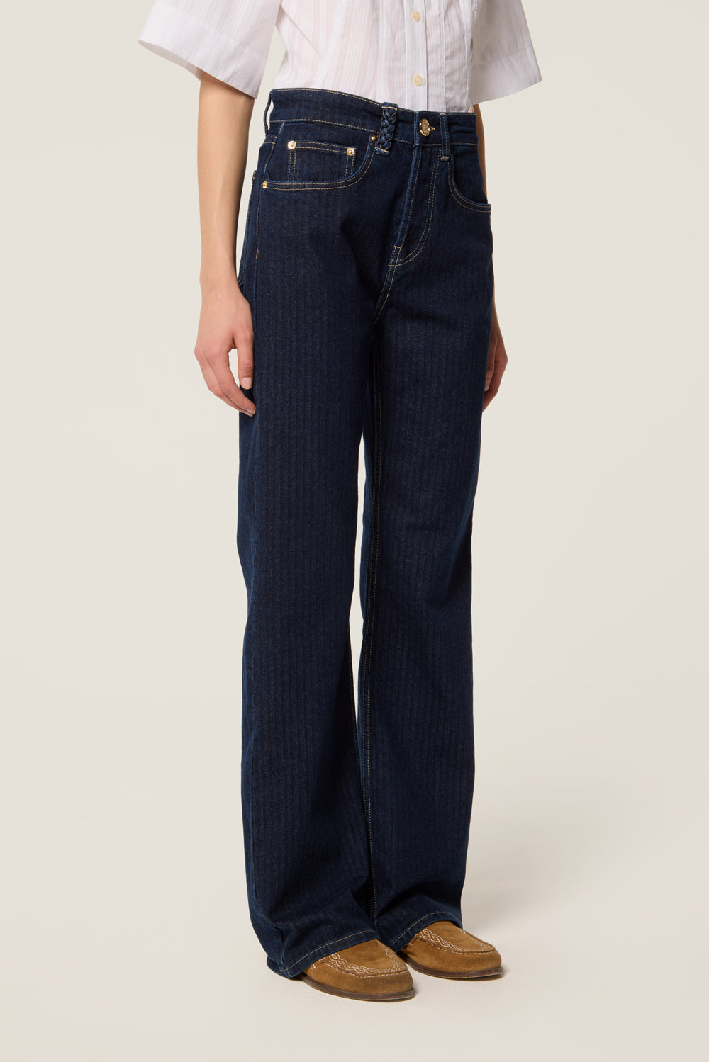 Striped canvas denim