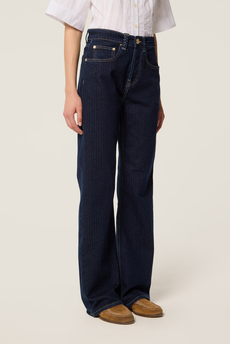 Denim en toile rayée