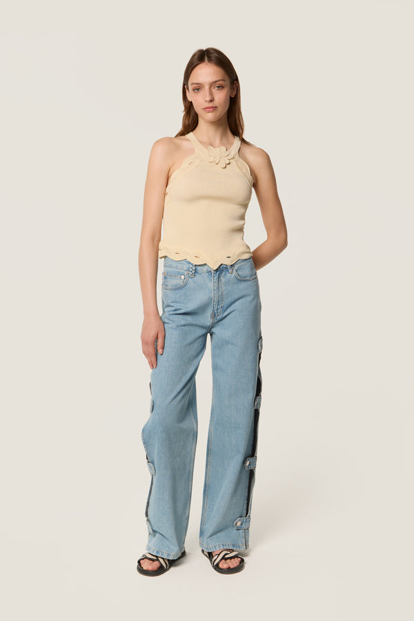 Pantalon à ouvertures boutonnées