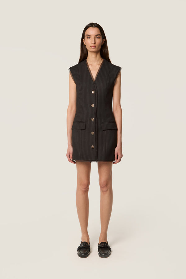 Robe à fines rayures