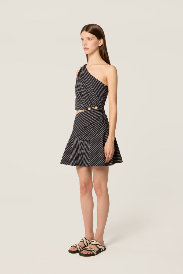Robe asymétrique en popeline