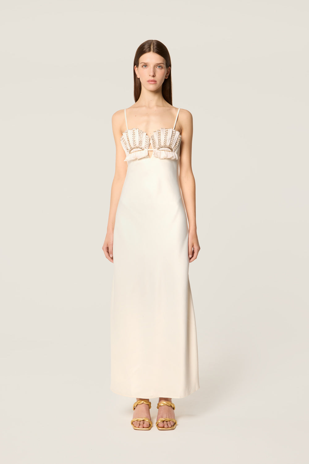 Robe longue en satin