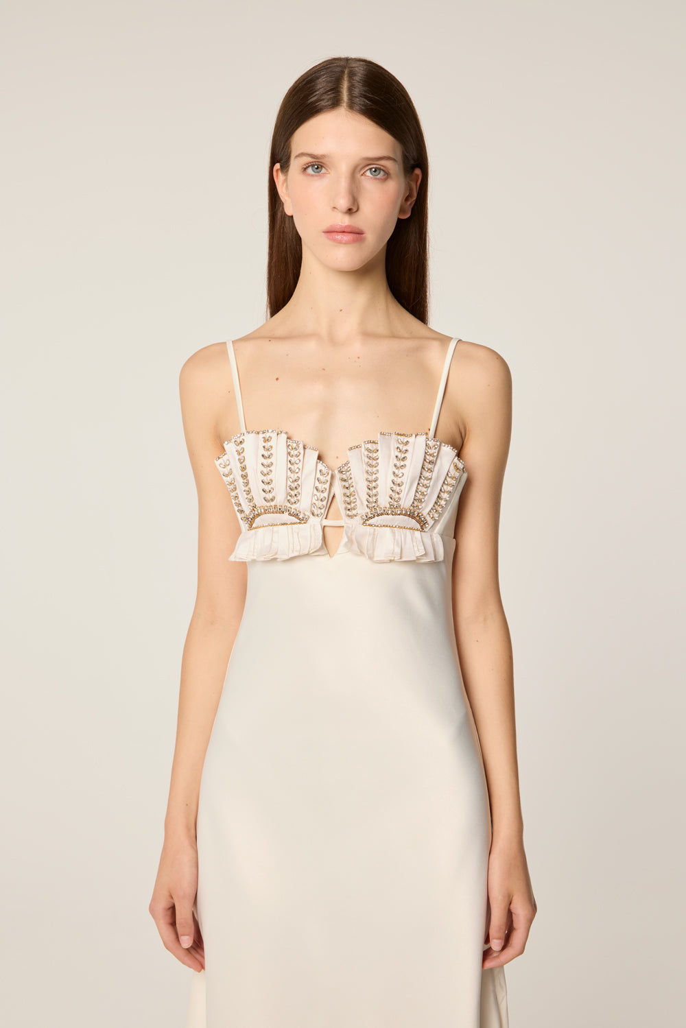 Robe longue en satin