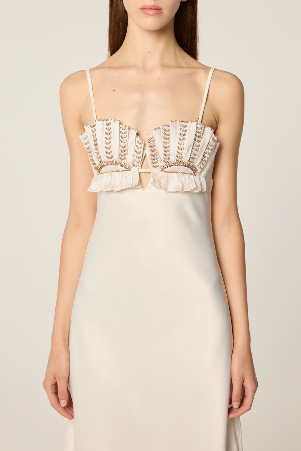 Robe longue en satin