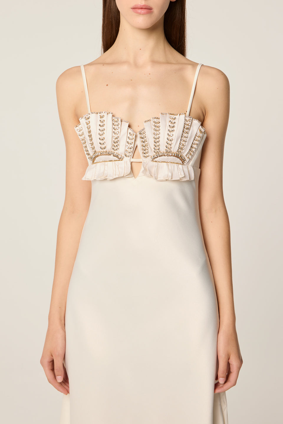 Robe longue en satin