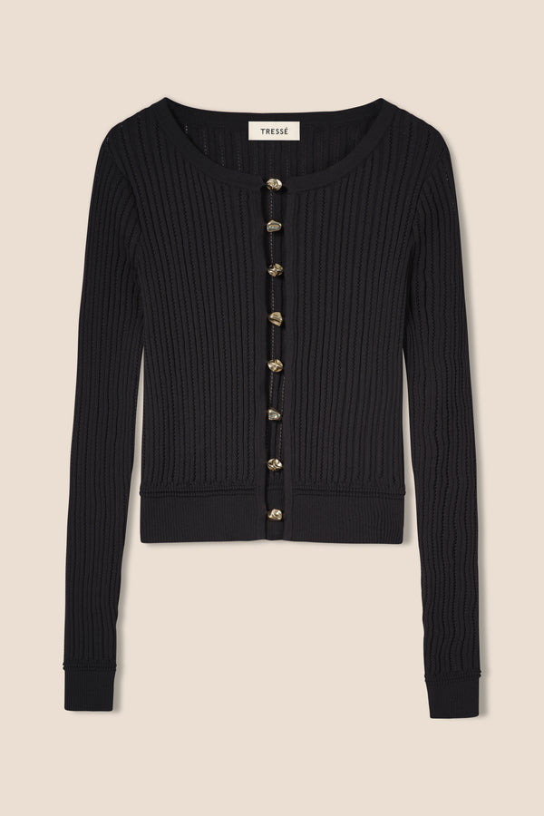 Top en maille à perles dorées