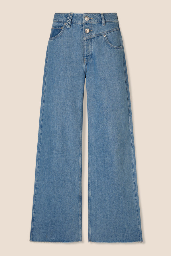 Denim double ceinture