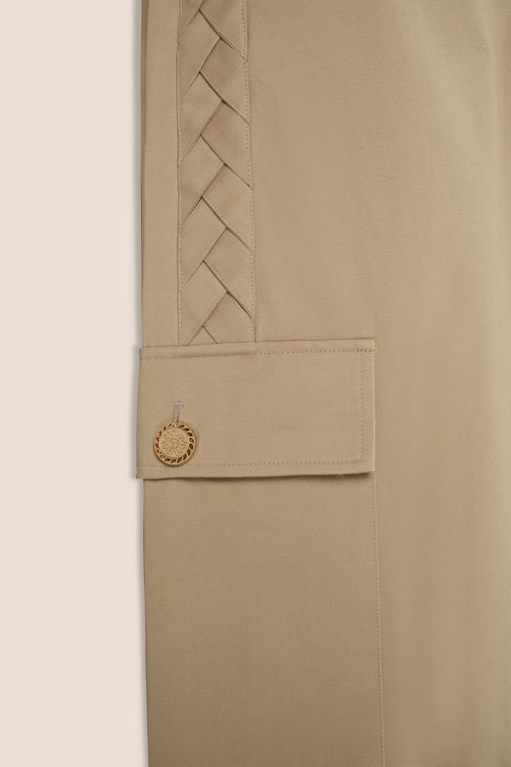 Pantalon cargo à tresses