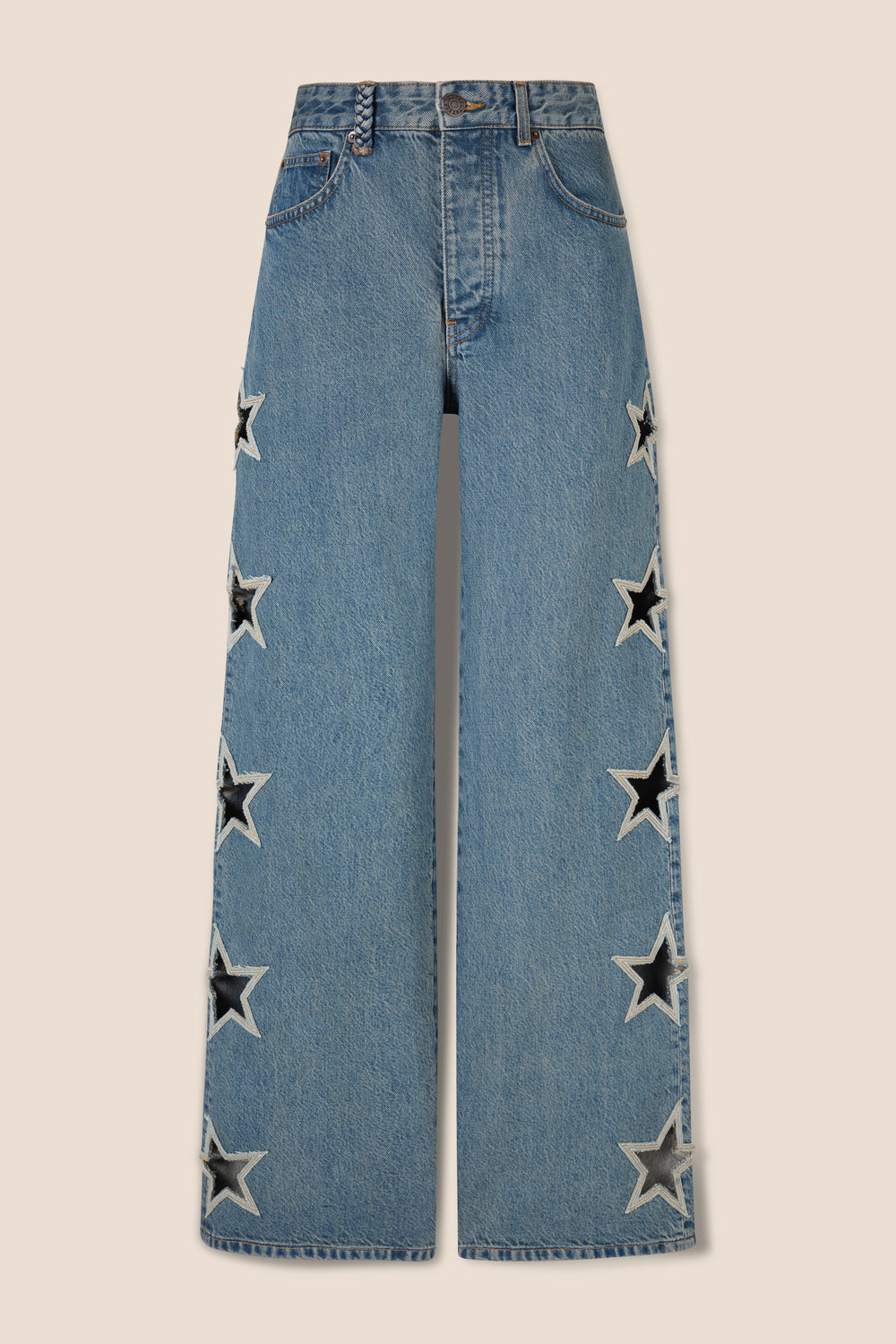 Denim with star openings