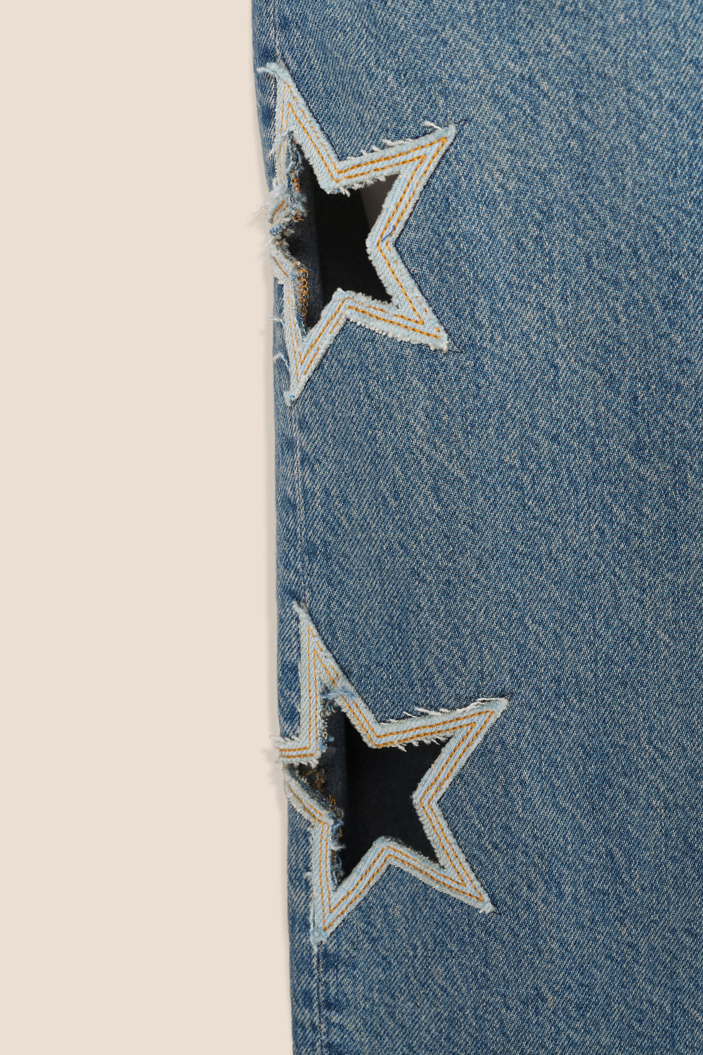 Denim with star openings
