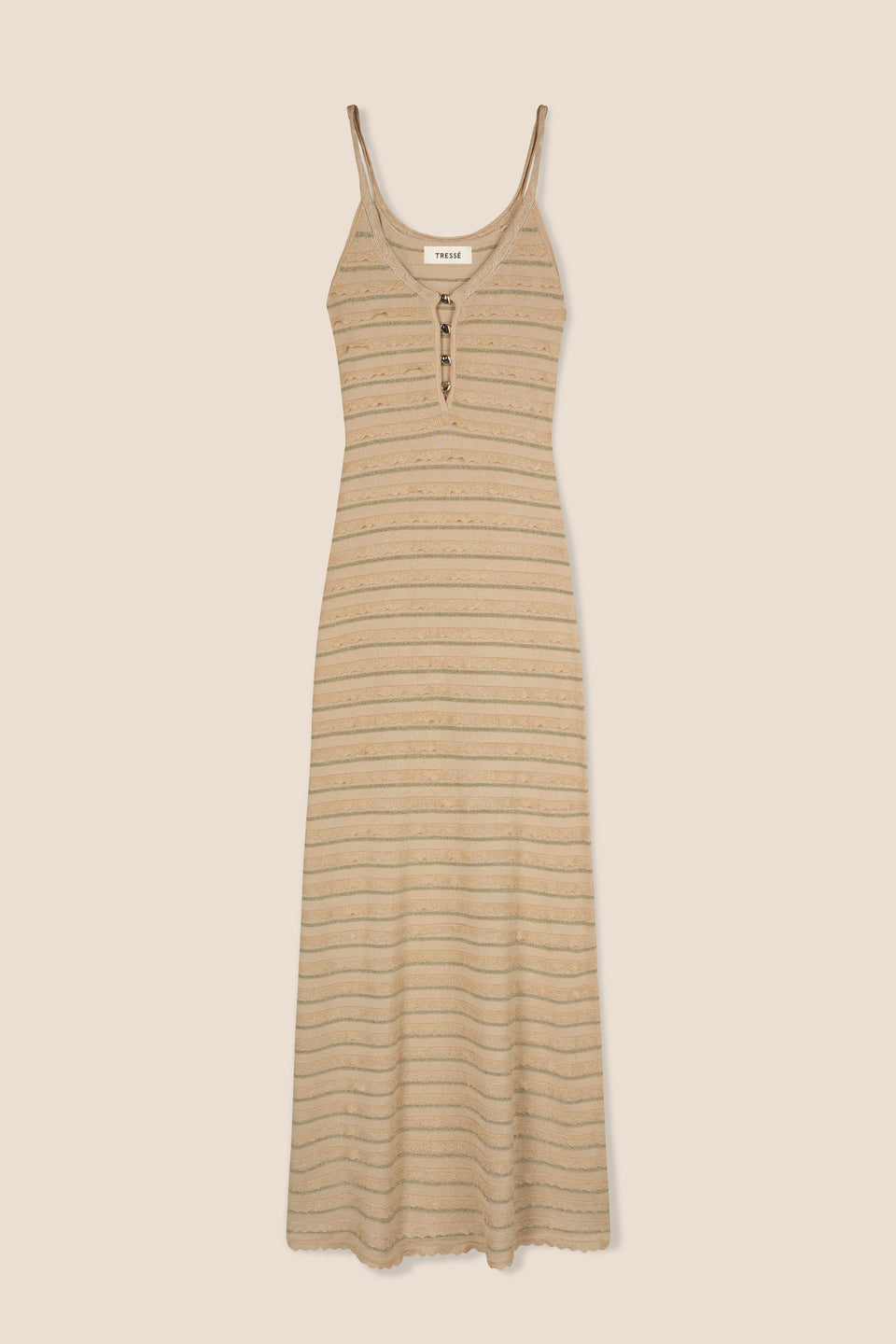 Golden knit maxi dress