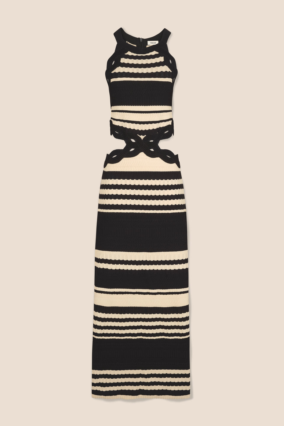 Striped knit maxi dress
