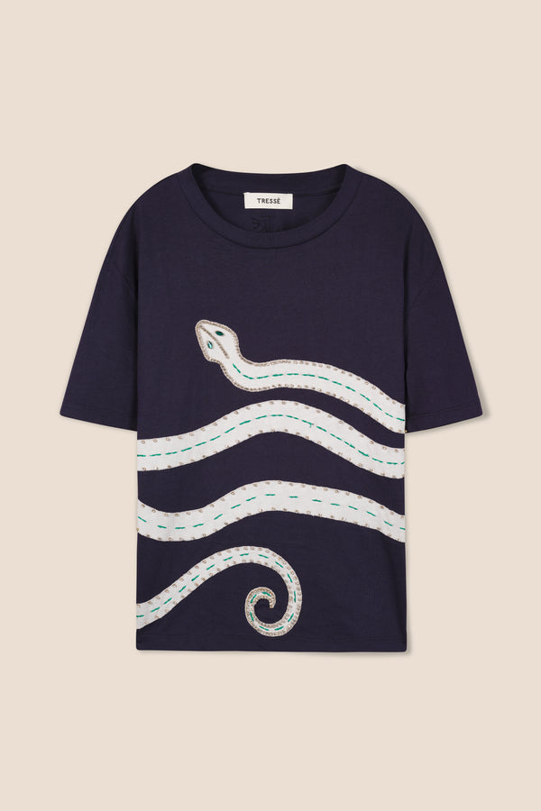 T-shirt à empiècement serpent